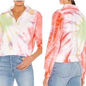 Re/Done x Hanes Collab $295 neon space tie dye sweatshirt  xs